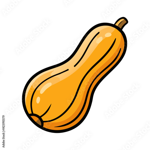 butternut squash icon, butternut squash vector illustration-simple illustration of butternut squash, perfect for butternut squash logos and icons