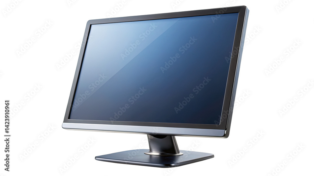 Sleek modern computer monitor with a glossy screen and an adjustable stand Sleek modern computer monitor with a glossy screen and an adjustable stand