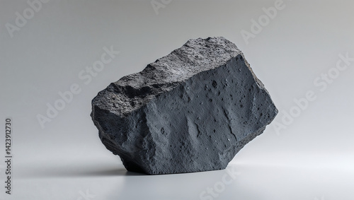 Basalt rock specimen isolated geological mineral stone dark igneous rock piece