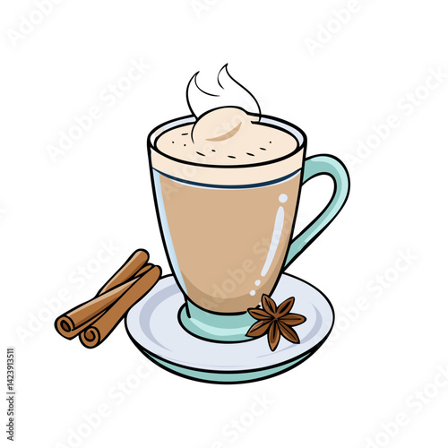 chai latte icon, chai latte vector illustration-simple illustration of chai latte, perfect for chai latte logos and icons