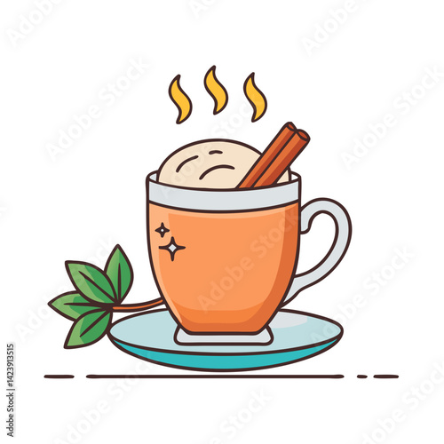 chai latte icon, chai latte vector illustration-simple illustration of chai latte, perfect for chai latte logos and icons