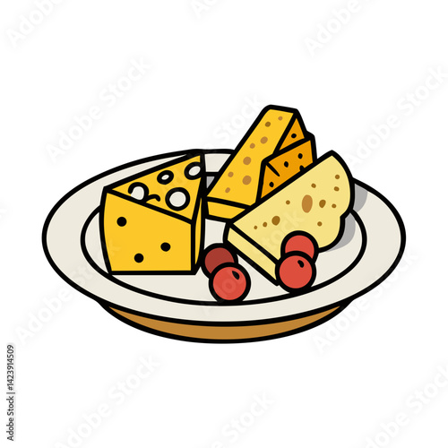 cheese platter icon, cheese platter vector illustration-simple illustration of cheese platter, perfect for cheese platter logos and icons