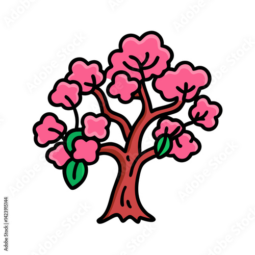 cherry tree icon, cherry tree vector illustration-simple illustration of cherry tree, perfect for cherry tree logos and icons