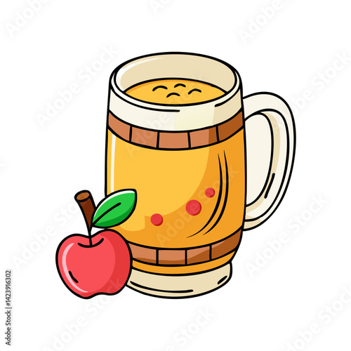 cider mug icon, cider mug vector illustration-simple illustration of cider mug, perfect for cider mug logos and icons