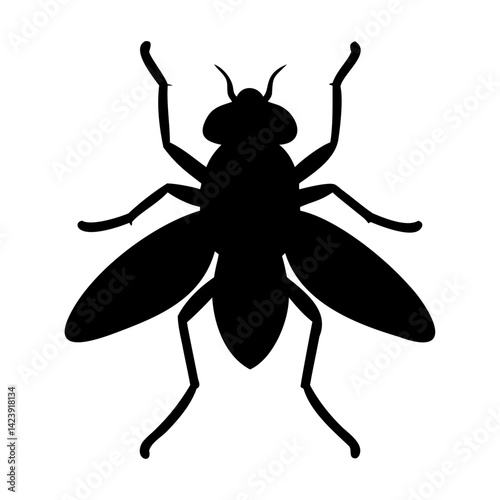 Black Fly Silhouette Clean Vector Illustration Transparent Vector and PNG Format