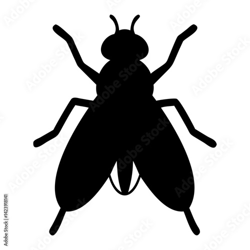 Black Fly Silhouette Clean Vector Illustration Transparent Vector and PNG Format