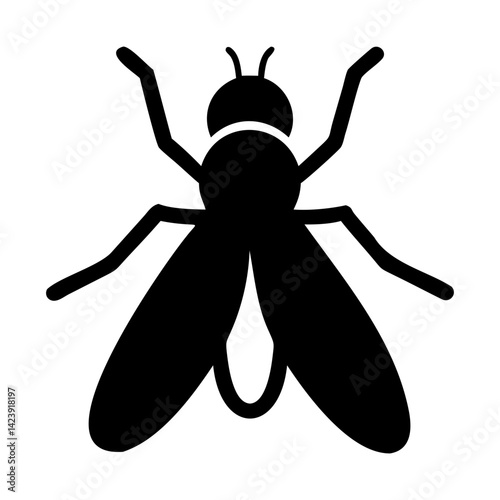 Black Fly Vector Illustration Isolated on Transparent background