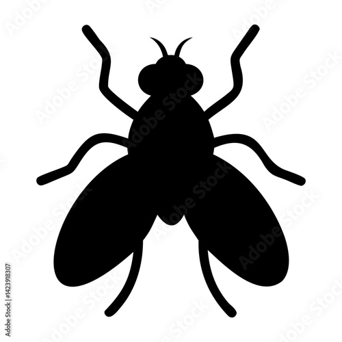 High-Quality Black Fly Silhouette Vector | Transparent PNG