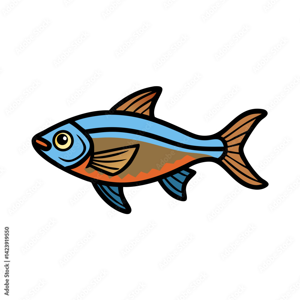 Fototapeta premium congo tetra fish icon, congo tetra fish vector illustration-simple illustration of congo tetra fish, perfect for congo tetra fish logos and icons