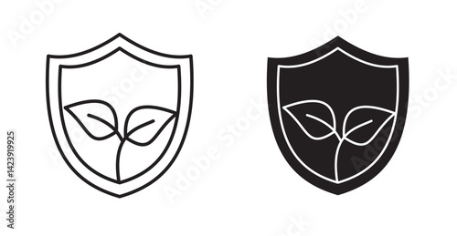 Shield with leafs icon