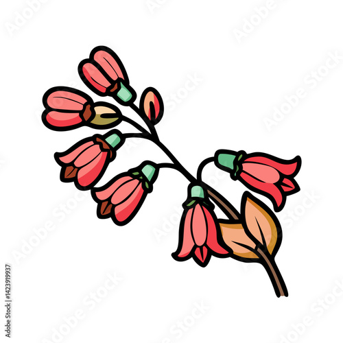 coral bells flower icon, coral bells flower vector illustration-simple illustration of coral bells flower, perfect for coral bells flower logos and icons