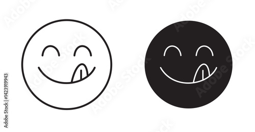 Yummy smile emoji icon