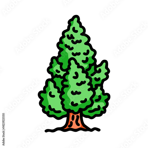 cypress tree icon, cypress tree vector illustration-simple illustration of cypress tree, perfect for cypress tree logos and icons