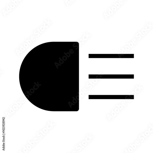 High beam and low beam icons. Car interface icons. Vector scalable graphics