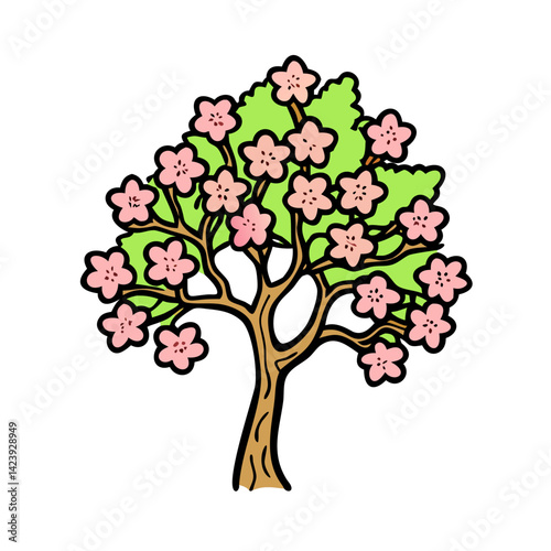 dogwood tree icon, dogwood tree vector illustration-simple illustration of dogwood tree, perfect for dogwood tree logos and icons