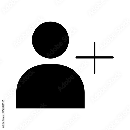 3D Add user icon. Create group symbol. New profile account. People icon and plus. Avatar, human, person, people icon. Trendy and modern vector in 3d style.