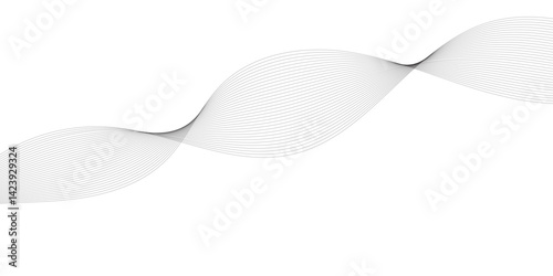 Abstract grey smooth element swoosh speed wave modern stream background  wave line for banner, template, wallpaper background with wave design. Vector illustration