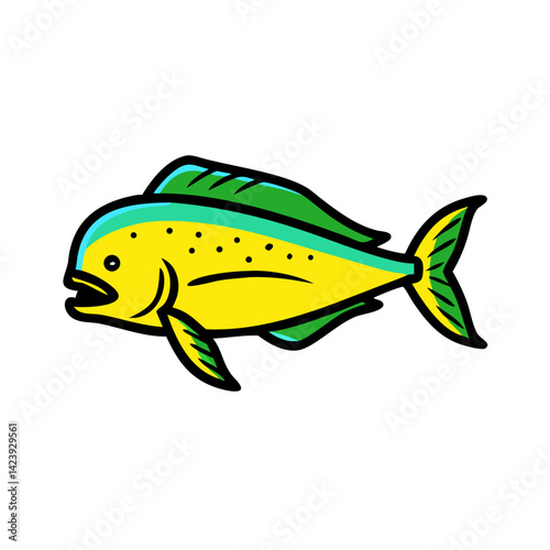 dorado mahi mahi icon, dorado mahi mahi vector illustration-simple illustration of dorado mahi mahi, perfect for dorado mahi mahi logos and icons