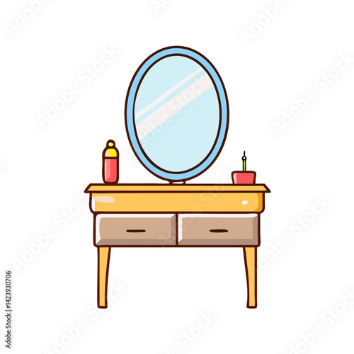 dressing table icon, dressing table vector illustration-simple illustration of dressing table, perfect for dressing table logos and icons