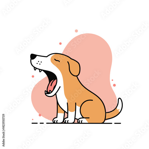 Dog Yawning: Candid sleepy pet moment capturing canine relaxation