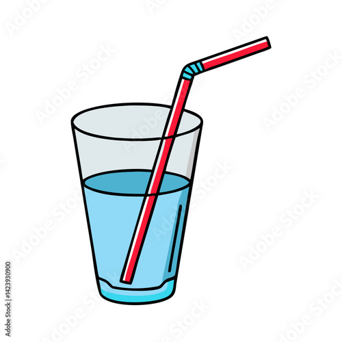 drinking straw in glass icon, drinking straw in glass vector illustration-simple illustration of drinking straw in glass, perfect for drinking straw in glass logos and icons