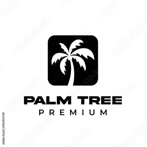 Vector illustration of palm tree silhouette
isolated on white background and also on the background of the afternoon atmosphere on the beach