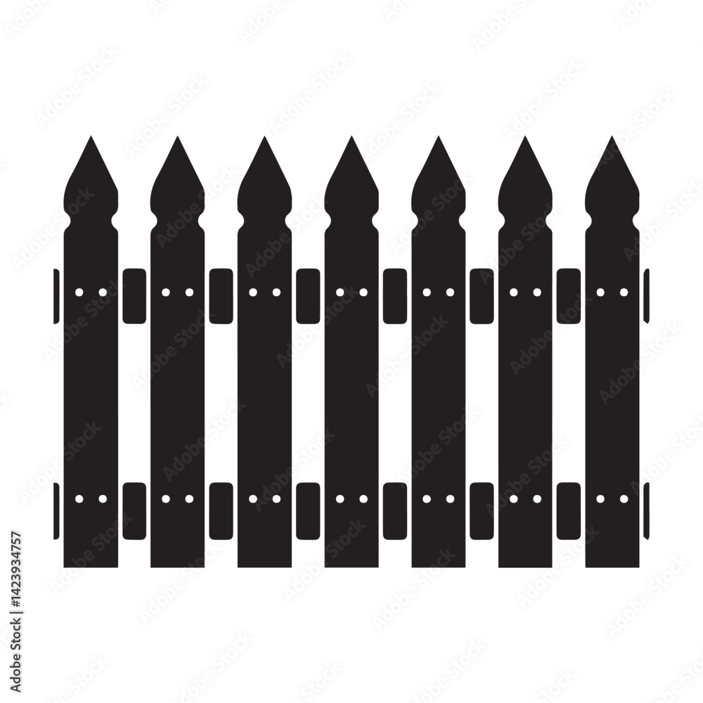 Wooden Fence Picket Icon Design
