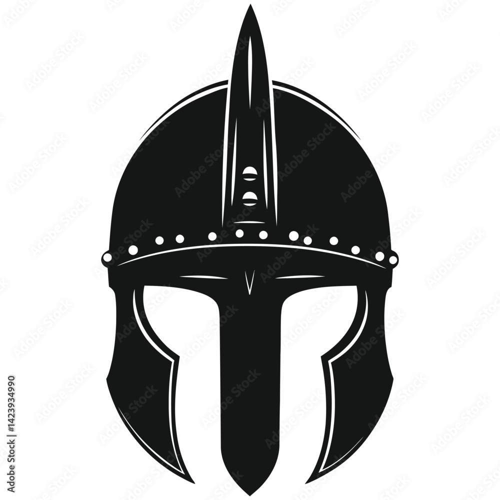 Fototapeta premium Black And White Viking Helmet Icon