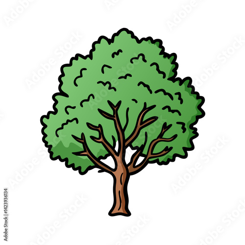 elm tree icon, elm tree vector illustration-simple illustration of elm tree, perfect for elm tree logos and icons