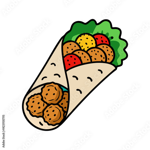 falafel wrap icon, falafel wrap vector illustration-simple illustration of falafel wrap, perfect for falafel wrap logos and icons