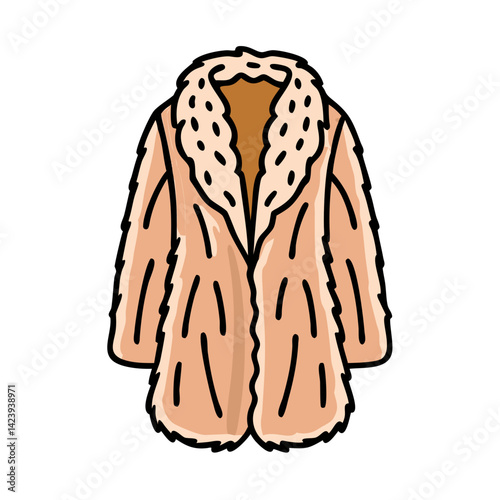 faux fur coat icon, faux fur coat vector illustration-simple illustration of faux fur coat, perfect for faux fur coat logos and icons