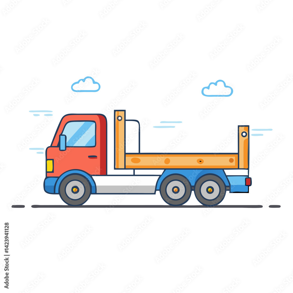 Fototapeta premium flatbed truck icon, flatbed truck vector illustration-simple illustration of flatbed truck, perfect for flatbed truck logos and icons