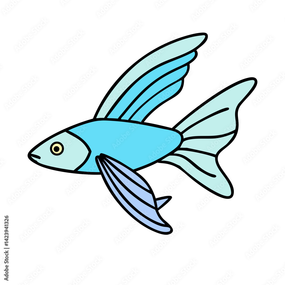 Obraz premium flying fish icon, flying fish vector illustration-simple illustration of flying fish, perfect for flying fish logos and icons