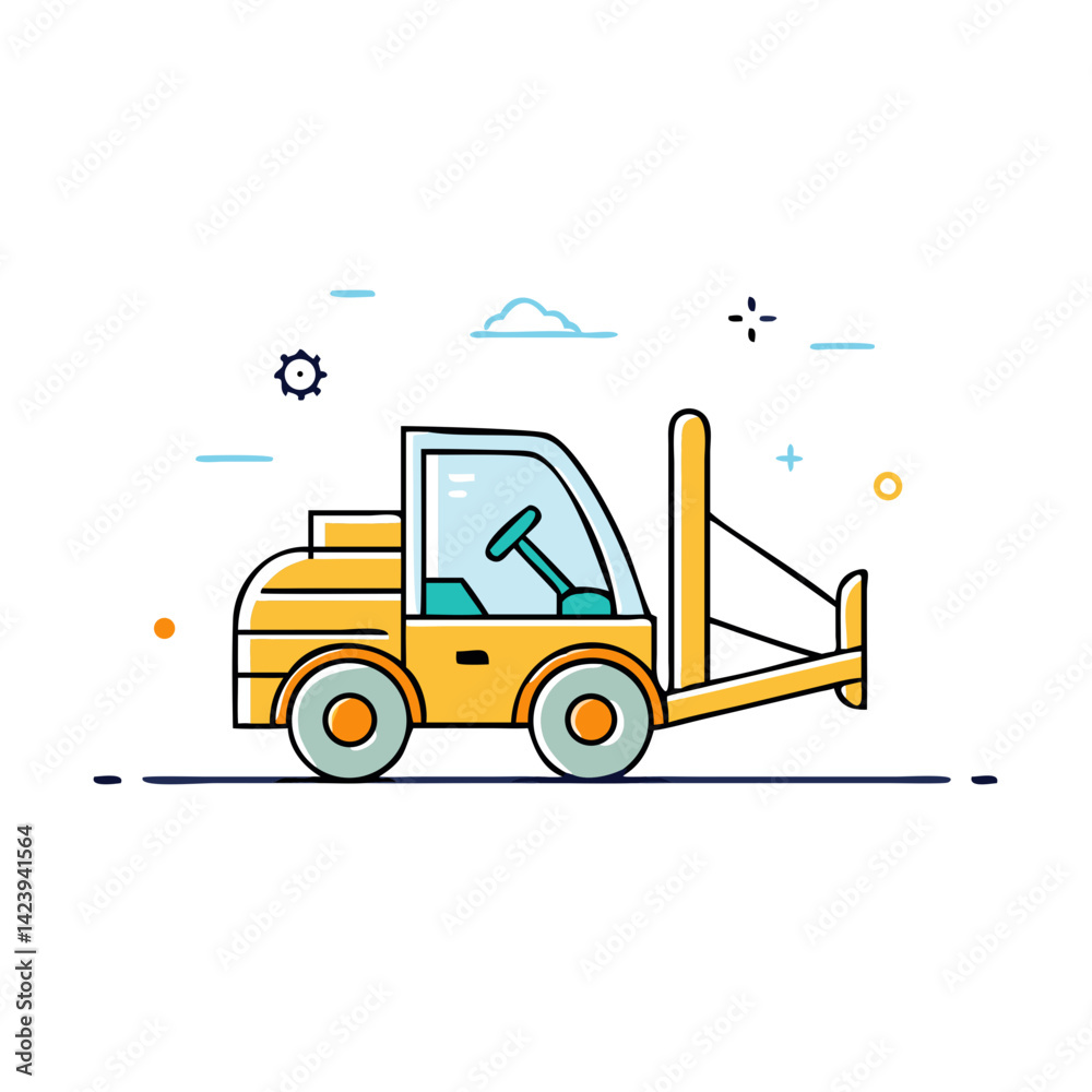 Fototapeta premium forklift icon, forklift vector illustration-simple illustration of forklift, perfect for forklift logos and icons