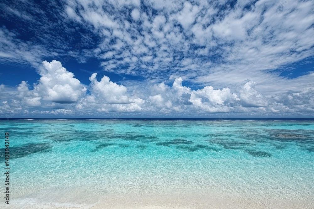 Fototapeta premium Azure Seascape, Sunny Sky