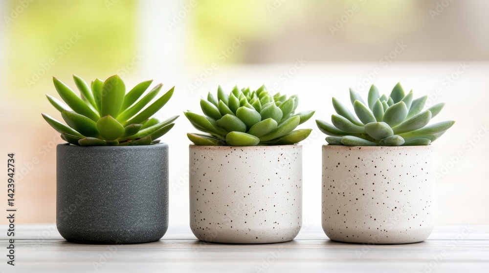A beautiful arrangement of three succulent plants in modern pots, showcasing vibrant green colors and unique textures, perfect for enhancing any home or garden space. A beautiful arrangement of three succulent plants in modern pots, showcasing vibrant green colors and unique textures, perfect for enhancing any home or garden space.