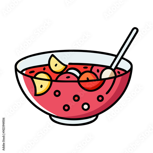 fruit punch bowl icon, fruit punch bowl vector illustration-simple illustration of fruit punch bowl, perfect for fruit punch bowl logos and icons