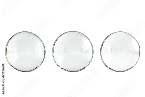 3D Glass Bubble transparent water droplets drops isolated PNG background