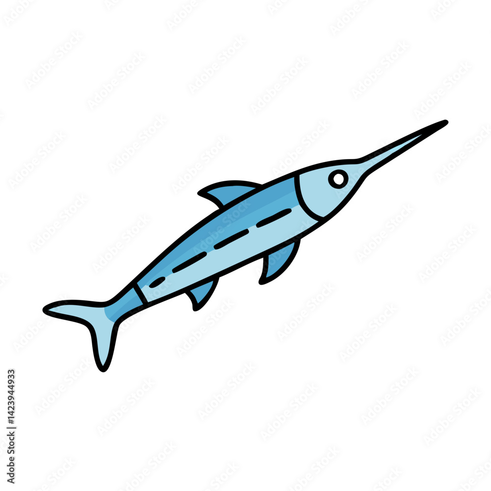 Fototapeta premium garfish icon, garfish vector illustration-simple illustration of garfish, perfect for garfish logos and icons