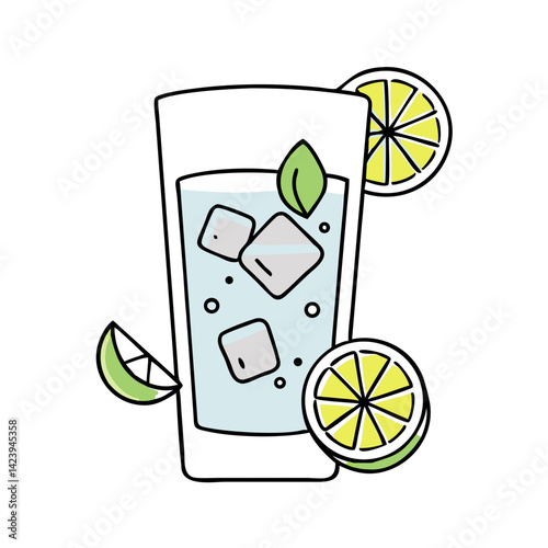 gin and tonic icon, gin and tonic vector illustration-simple illustration of gin and tonic, perfect for gin and tonic logos and icons