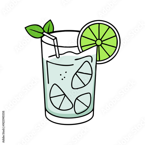 gin and tonic with lime icon, gin and tonic with lime vector illustration-simple illustration of gin and tonic with lime, perfect for gin and tonic with lime logos and icons
