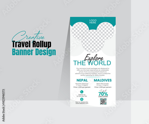 Creative Business Vacation Travel Roll Up Banner Design