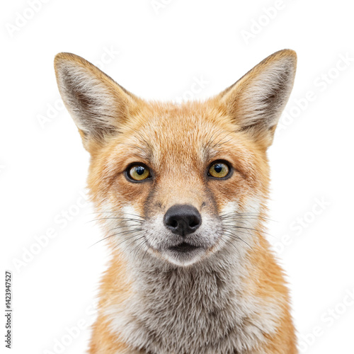 Obraz na płótnie Isolated quirky fox sneezing headshot on white background w salonie
