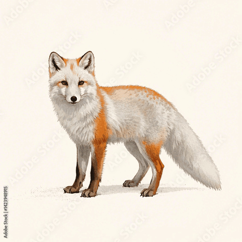 Ice dance arctic fox isolated watercolor vector illustration svg 