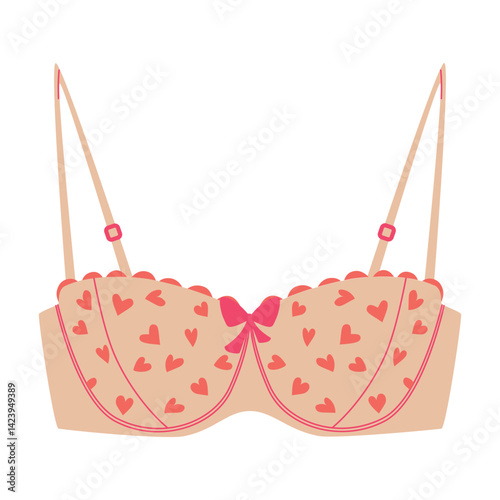 Illustration of a brassiere isolated on a white background. Women's Lingerie.