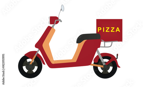 Pizza delivery bike. vector illustration