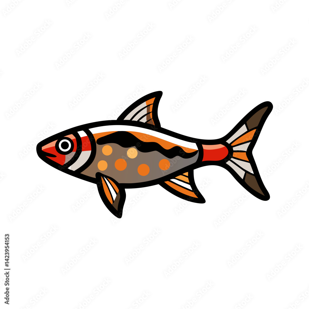 Naklejka premium harlequin rasbora fish icon, harlequin rasbora fish vector illustration-simple illustration of harlequin rasbora fish, perfect for harlequin rasbora fish logos and icons