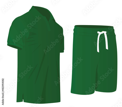 T shirt and shorts. vector illustration