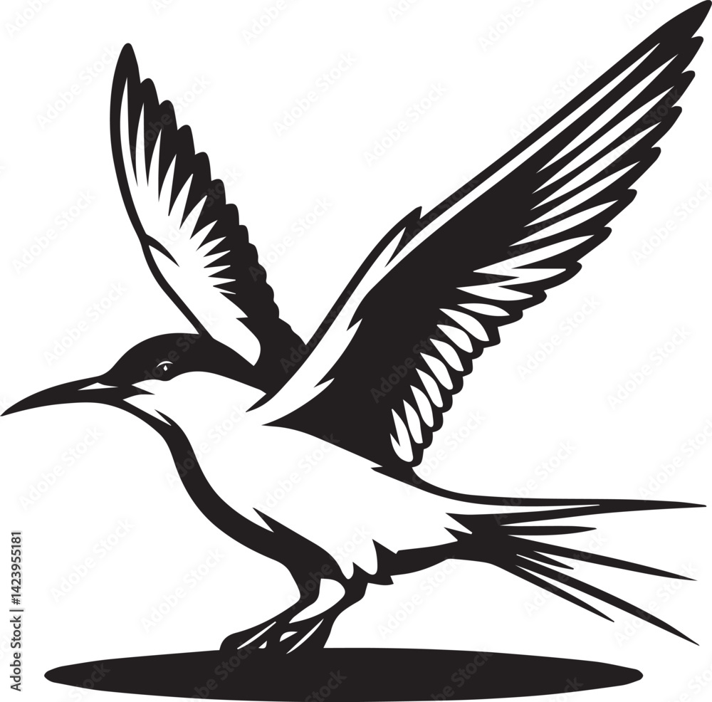 Fototapeta premium swift bird silhouette vector, swift bird logo vector, swift bird icon