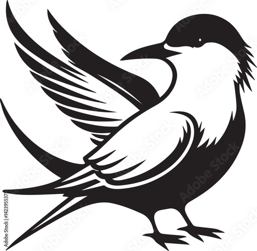 swift bird silhouette vector, swift bird logo vector, swift bird icon